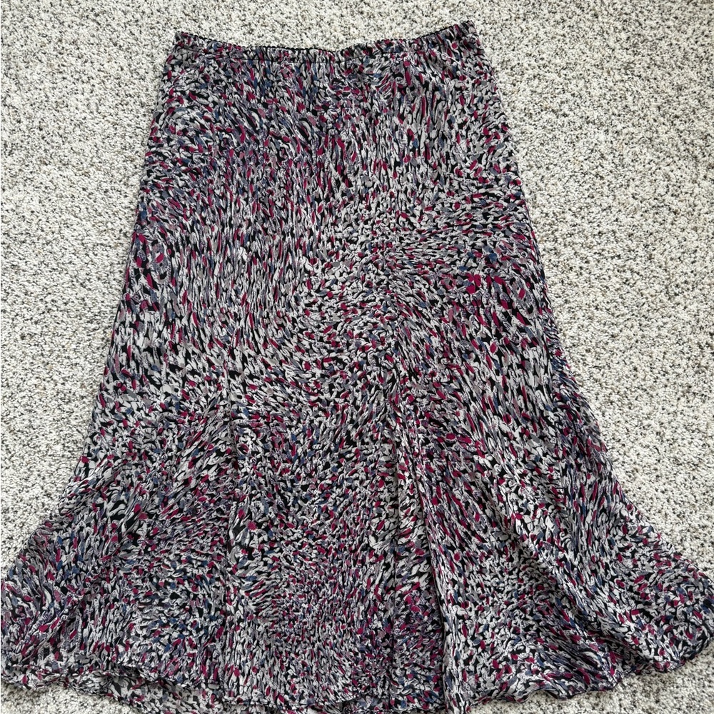 East 5th Black and Pink A-Line Skirt
